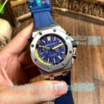 Copy Audemars Piguet Royal Oak Sapphire Crystal Blue Rubber Strap Watch